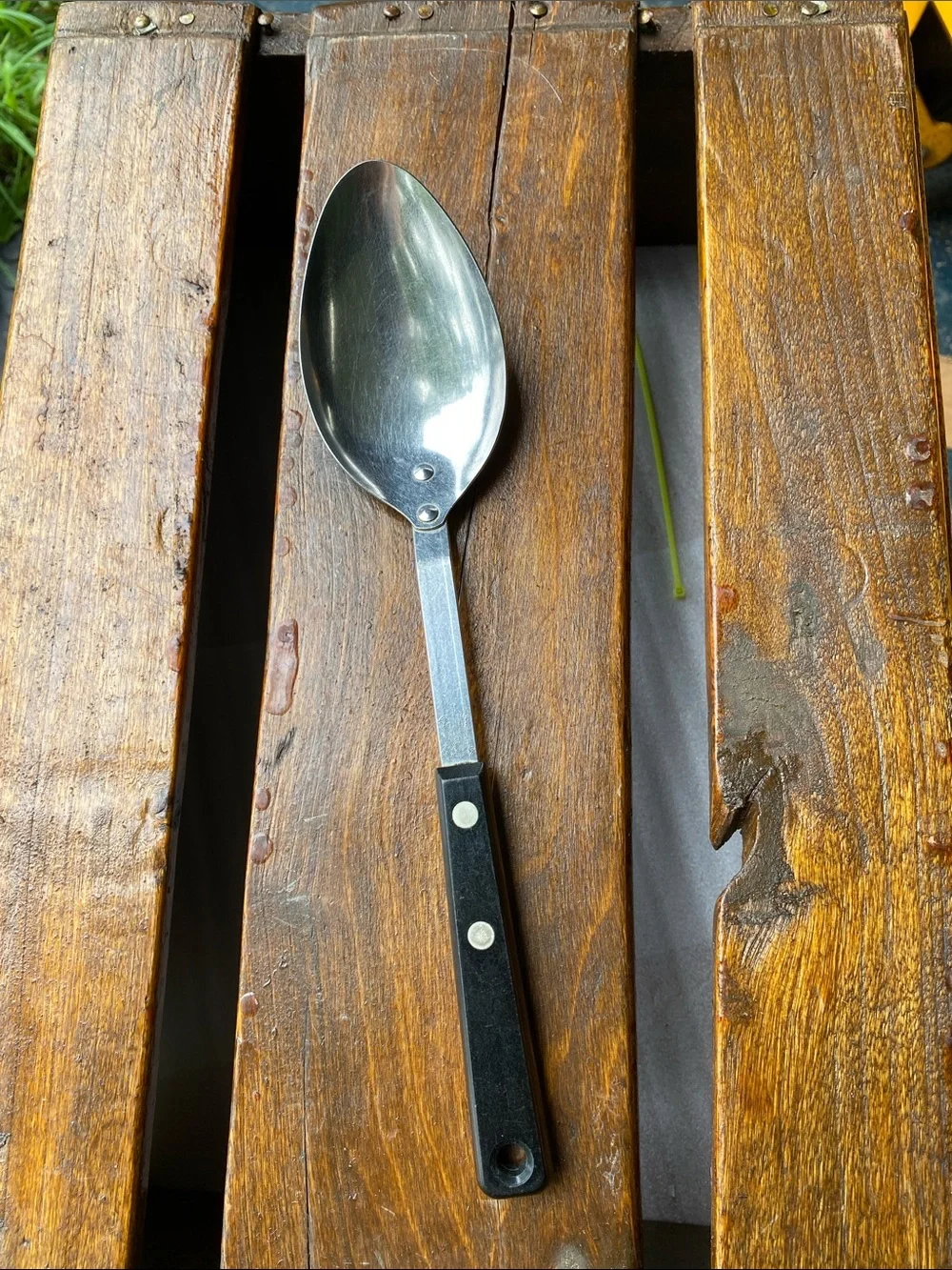 Vintage EKCO Forge Stainless Steel Serving Spoon 12